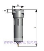 odwadniacz cyklonowy do sprężaonego powietrza - wymiary gabarytowe KSI Filtertechnik,